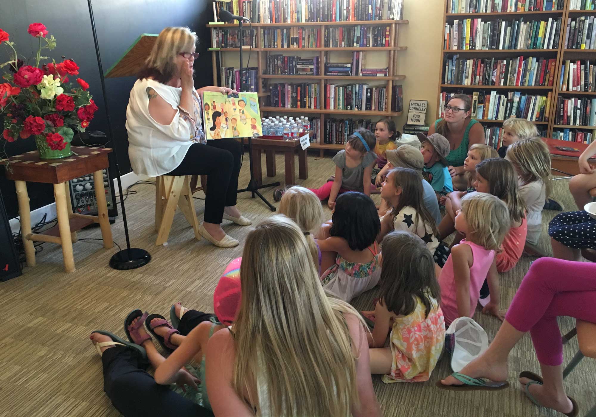 Children's book reading at SOMOS in Taos, New Mexico